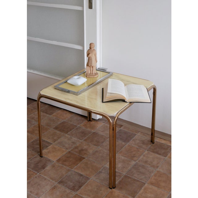 Brass and Marble Coffee Table, 1970s For Sale - Image 4 of 7