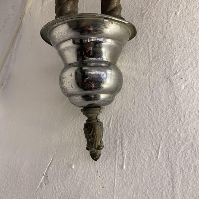 Large Vintage Wall Light in Metal, 1950s For Sale - Image 3 of 5