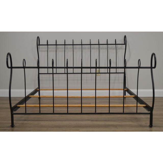Black Wrought Iron Queen Size Sleigh Bed Chairish