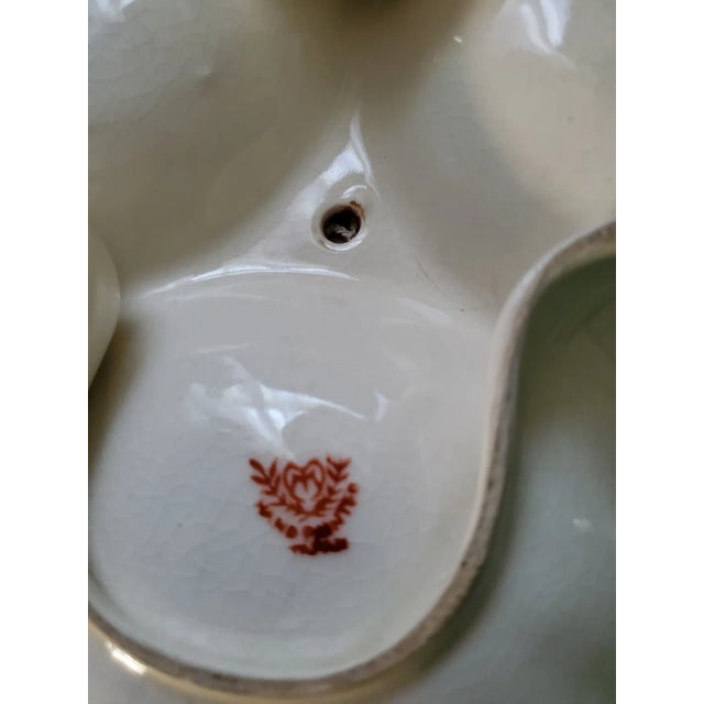 1940s Occupied Japan Era Three Bowl Candy Dish Hand-Painted Porcelain For Sale In Nashville - Image 6 of 7