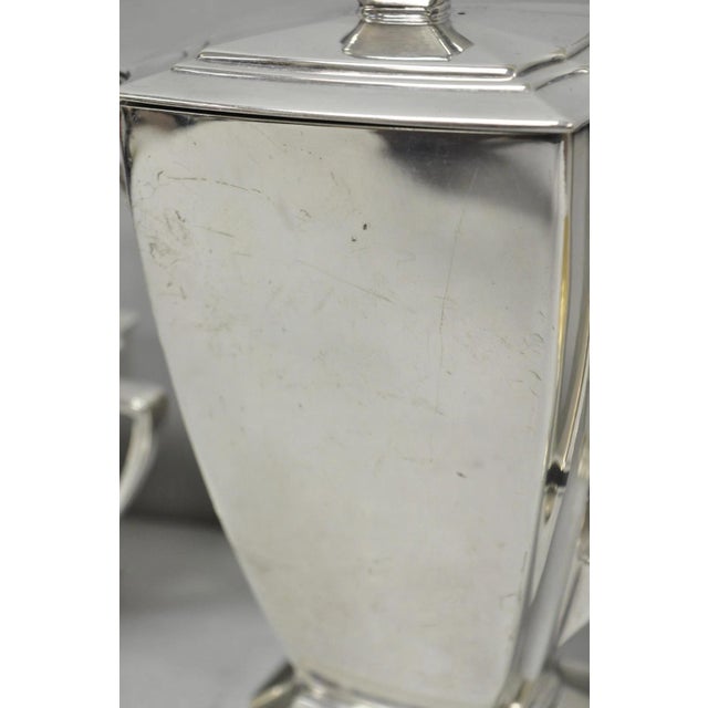 Antique 1847 Rogers Bros "Legacy" Art Deco Silver Plated Tea Set - 3 Pc Set For Sale - Image 15 of 18