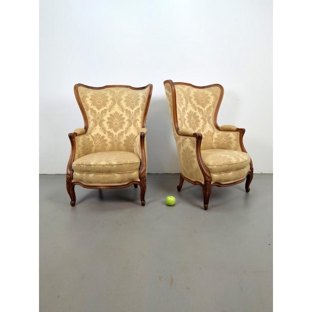 Rococo Style Wingback Armchairs, 1920s, Set of 2 For Sale - Image 15 of 17