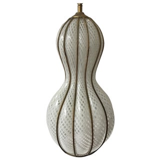 1960s Venini Lattice Glass Fixture For Sale