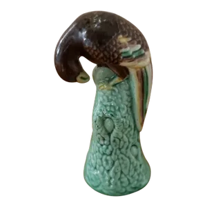 Early 20th Century Chinese Sancai Glazed Porcelain Parrot Figurine