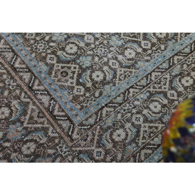 Persian 1970s Vintage Persian Handmade Wool Cotton Brown Area Rug For Sale - Image 3 of 11