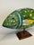 Vintage Coastal Sculpted Wood Hand Painted Tropical Fish Figurine, Green, Dark Pink, Yelllow For Sale - Image 4 of 12