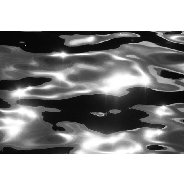 Large Black White Seascape, Reflections of Lido Island, Abstract Venice Waters 2021 For Sale - Image 4 of 9