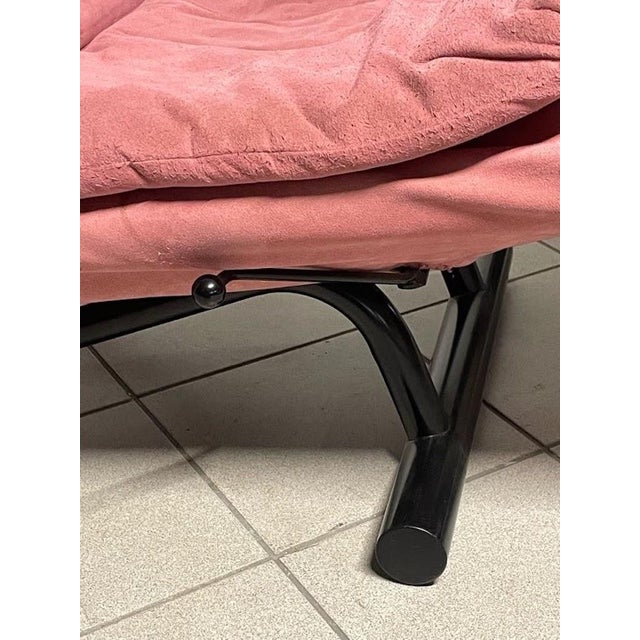 Relaxation Lounge Chair in Red Alcantara from Cinova, 1980s For Sale - Image 6 of 18