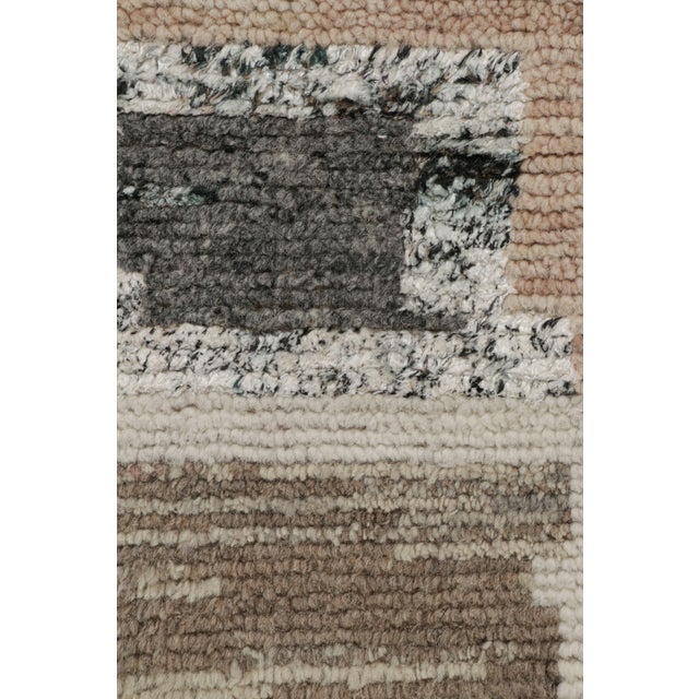 Late 20th Century Rug & Kilim’s Geometric Moroccan Style Rug in Beige-Brown and Gray For Sale - Image 5 of 7
