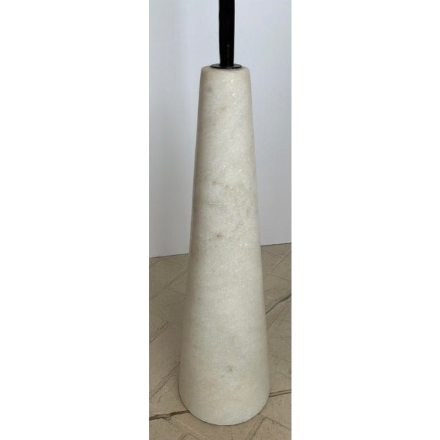 Stylish Arteriors Modern Marble and Iron Juneau Floor Lamp, showroom floor sample