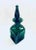 Vintage Green Art Glass Decanter Bottle with Stopper. Made in France, 1950's period. Pressed dark green glass bottle with...