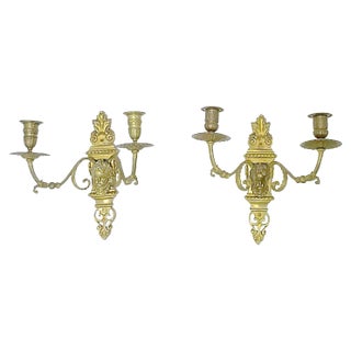 Antique Louis XVI-Style Candle Sconces - a Pair For Sale