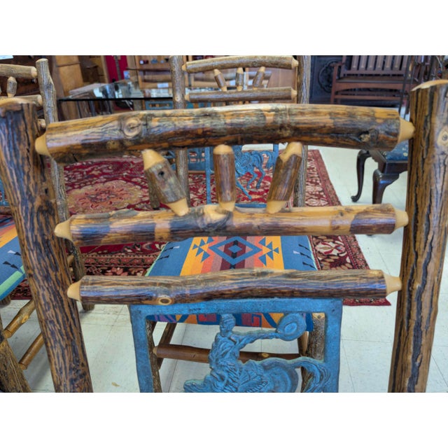 Vintage Mortensen Designs, Inc “The Rainbow Collection” Hickory & Glass Dining Table W/4 Chairs For Sale - Image 14 of 18