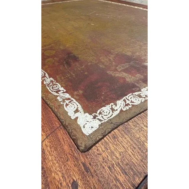 Pair of Antique French Louis XV Side Tables With Original Tooled Leather Tops For Sale - Image 11 of 16