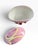 Late 20th Century Vintage Pink Woven Basket Cherry Cookie Jar With Yellow Handle For Sale - Image 5 of 6