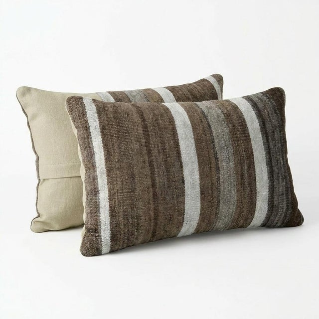 This beautiful 11'' x 20'' hand-woven Kilim pillow cover set was made from authentic Turkish kilim. The traditional flat-...