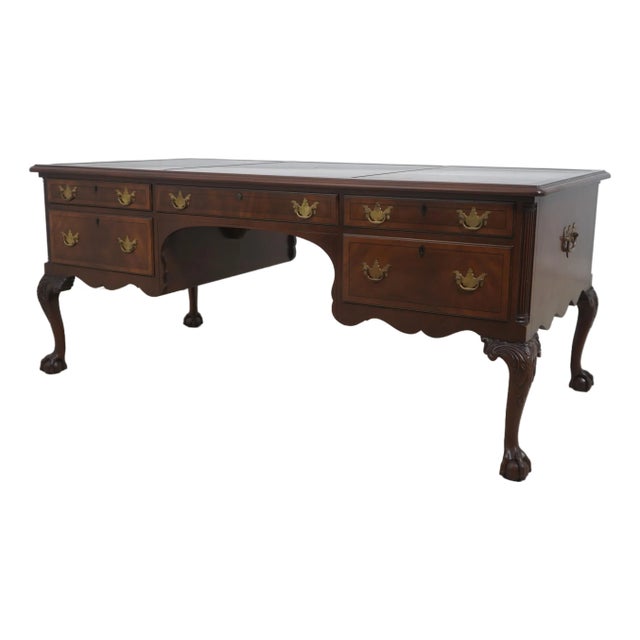 Kittinger Chippendale Style Mahogany Executive Desk For Sale