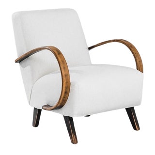 1950s Czech Wooden Armchair by J. Halabala For Sale