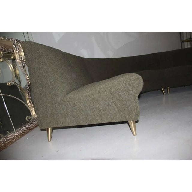 Metal Mid-Century Italian Green Modular Sofa, 1950s, Set of 5 For Sale - Image 7 of 10