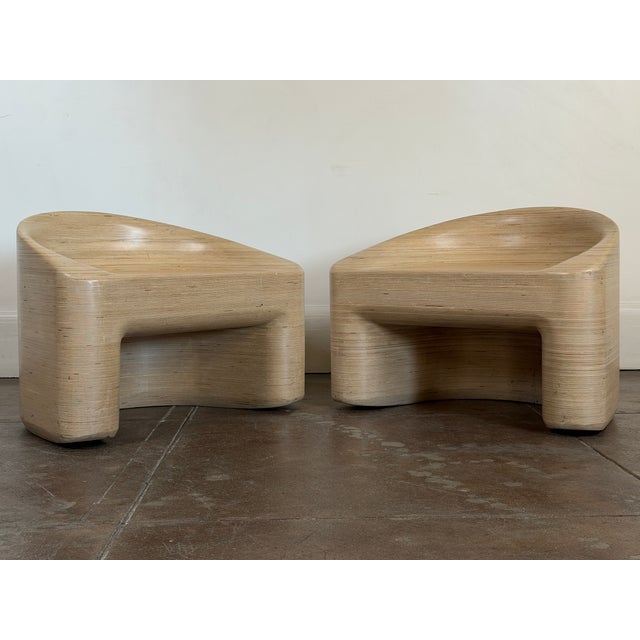 Wood Organic Mid Century Modern Style Stacked Plywood Lounge Chairs For Sale - Image 7 of 13