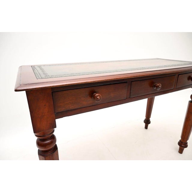 Antique William IV Writing Table with Leather Top, 1840 For Sale - Image 9 of 10