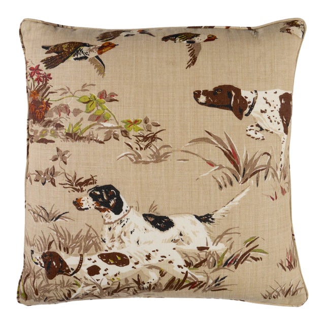 Pointers Pillow Cover in Tan Brown, 20x20 Pillow For Sale