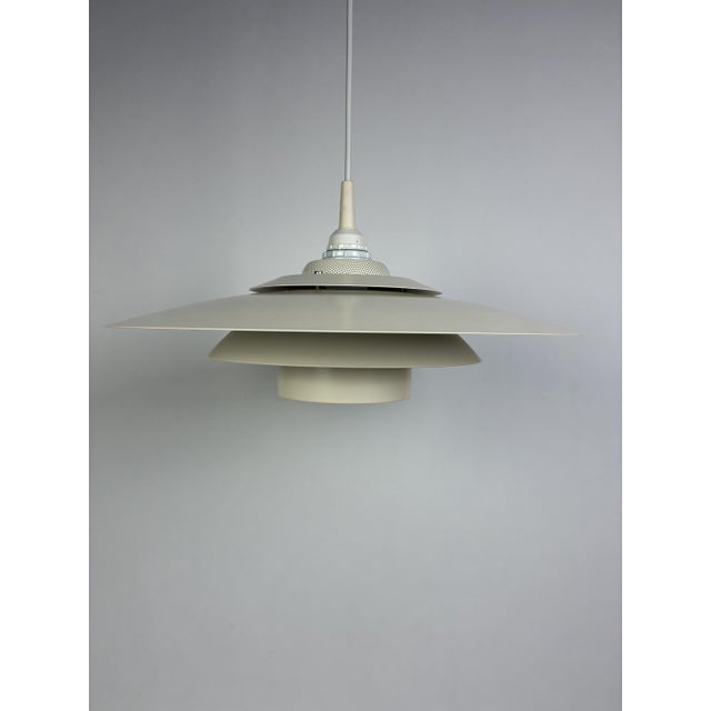 Danish White Pendant Lamp by Design Light, 1970s For Sale - Image 4 of 4