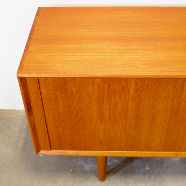 Brown Faarup Møbelfabrik Model #49 Danish Teak Sideboard With Tambour Doors Designed by Svend Aage Larsen For Sale - Image 8 of 14