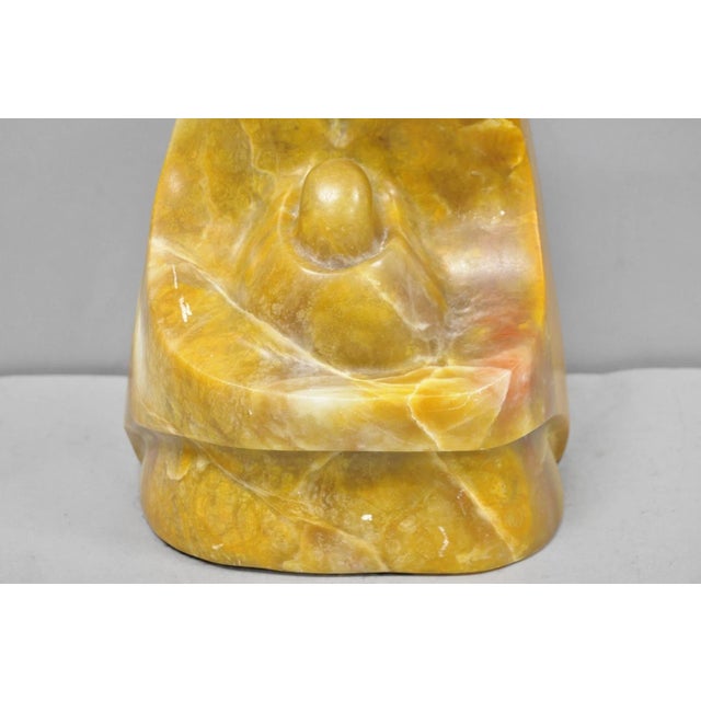 Vintage Seymour Shuren Modern Carved Alabaster Mother & Child Figure Sculpture For Sale - Image 4 of 17