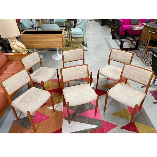 Set of 6 Original j.l. Møller Model 80 Danish Teak Dining Chairs For Sale - Image 9 of 16