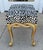Carved Italian Giltwood Ribbon Taboret Bench by Randy Esada Designs. It features Clarence House cheetah velvet.