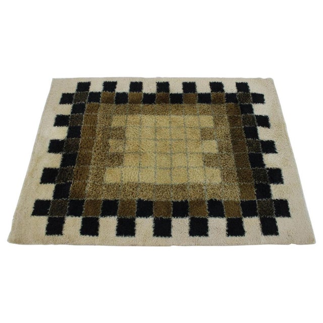 Beige Abstract Wool Rug by Hojer Eksport Wilton, Denmark, 1960s For Sale - Image 8 of 8