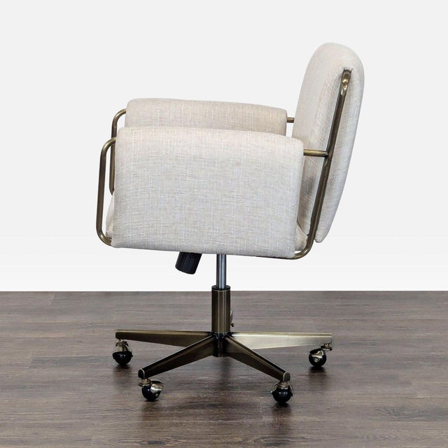 Modern Crate and Barrel Modern Upholstered Office Chair With Metal Base For Sale - Image 3 of 10