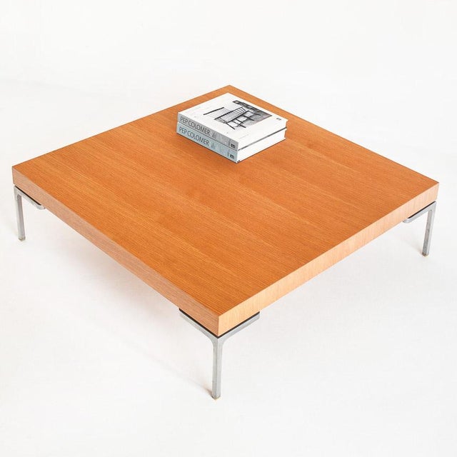 Coffee Table Model Charles in Oak Wood and Aluminium by Antonio Citterio for B & B Italia For Sale - Image 6 of 13