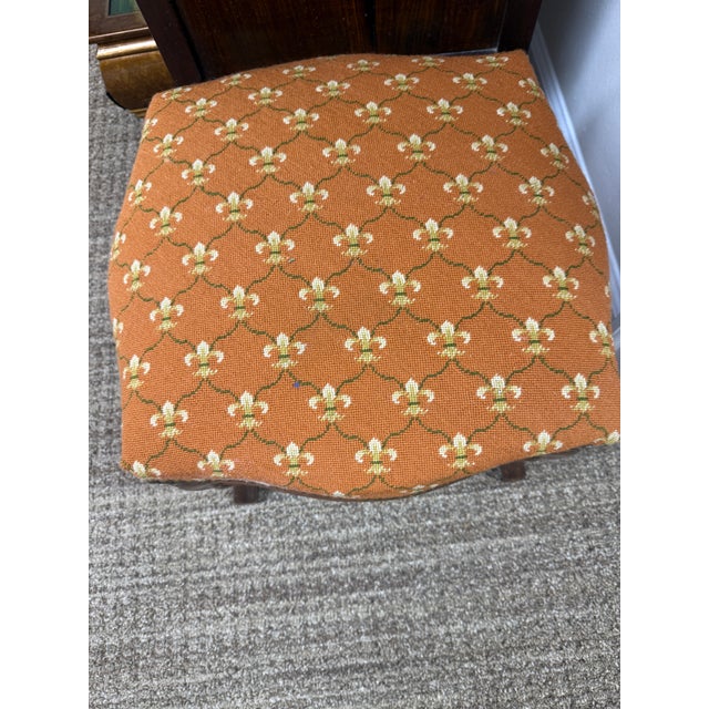 Vintage French Needlepoint Foot Stool, 1970’s For Sale In Orlando - Image 6 of 6