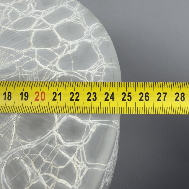 Space Age Ceiling Lamp in Ice Glass and Chrome Metal, 1970s For Sale - Image 10 of 12