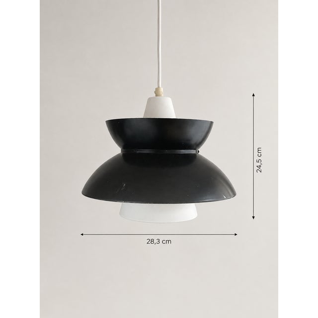 Black Doo-Wop Pendant Lamp attributed to Jørn Utzon for Louis Poulsen, 1960s For Sale - Image 8 of 11