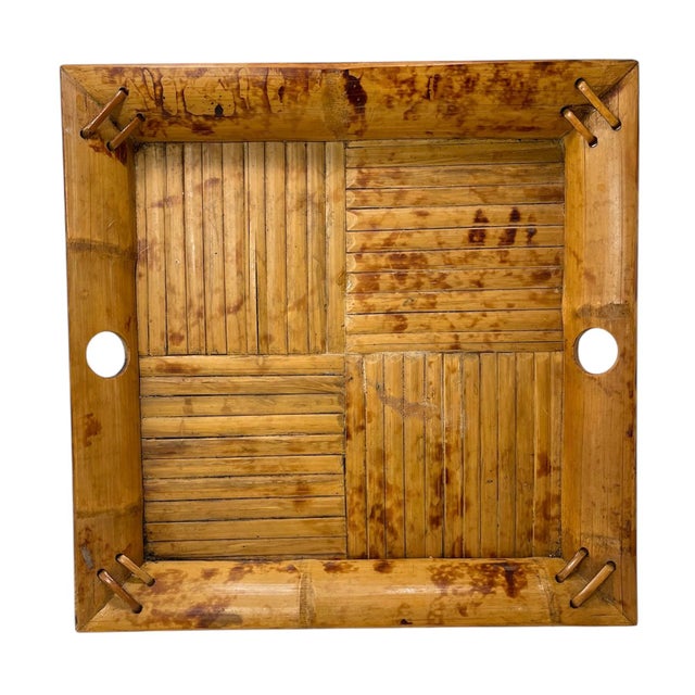 1960s Vintage Bamboo Serving Trays- Set of 3 For Sale - Image 4 of 9