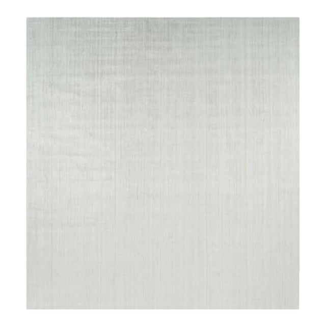 Rug & Kilim’s Oversized Textural Rug in Solid White and Silver-Gray Striae - 13x14 For Sale