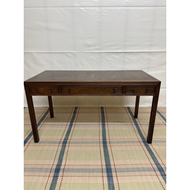 Vintage Chinoiserie-Style Burl Wood Writing Desk by Baker For Sale - Image 9 of 11