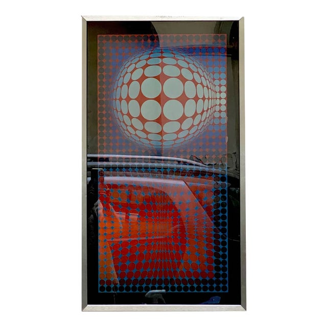 Victor Vasarely, Italy, 1970s, Optical Screen Print For Sale