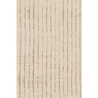 Rug & Kilim’s Modern Textural Rug in Cream & Brown with Ribbed Stripes - 14x20 For Sale