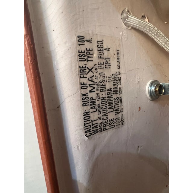 Vintage 1980s Postmodern Art Deco Ceramic Wall Sconces Lamps - Set of 2 For Sale - Image 9 of 9