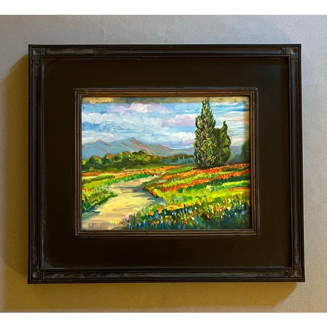 Contemporary Oil Painting of a French Country Landscape For Sale - Image 3 of 3