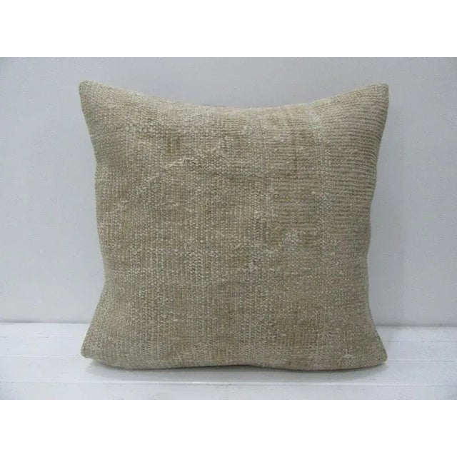 Turkish Beige Handmade Pillow Cover For Sale - Image 4 of 4