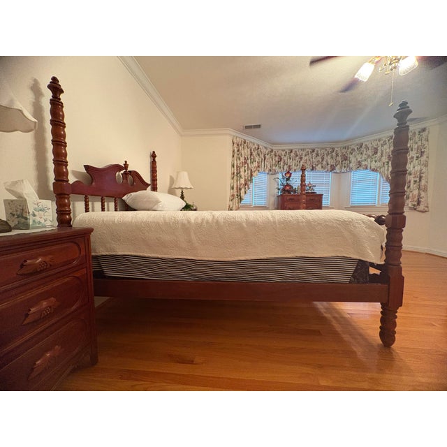 1939 Davis Cabinet Co. Lillian Russell Bedroom Suite in Collector’s Cherry – Full Set For Sale - Image 11 of 12