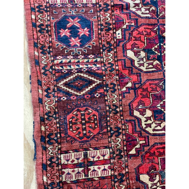 Antique Tekke Turkoman Carpet, 7' X 9'7" For Sale - Image 10 of 12