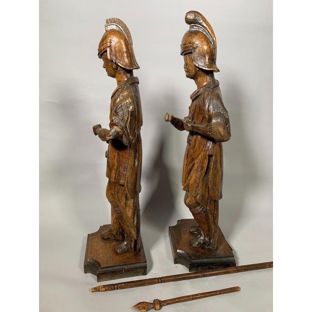 Brown Sculpture, Roman Soldiers of the Crucifixion - 78 cm, 17th Century For Sale - Image 8 of 8