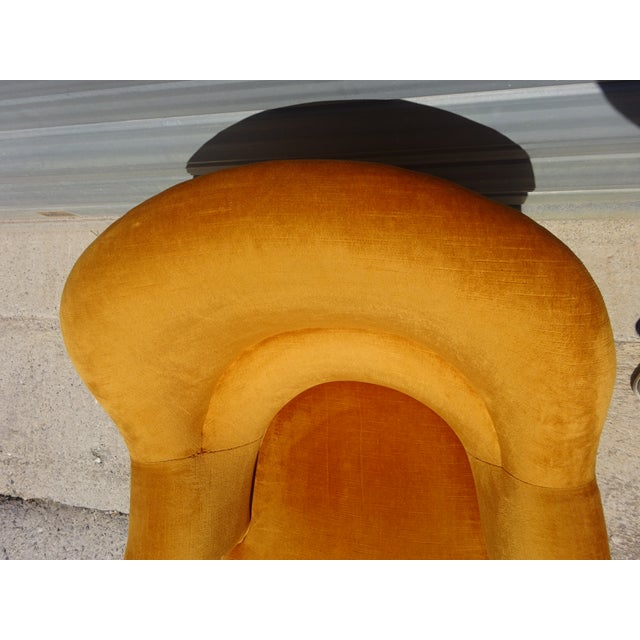 Antique Toadstool Armchair in Silky Yellow Velvet, 1950s For Sale - Image 10 of 18