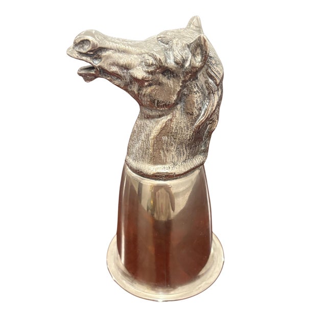 Traditional Vintage Gucci Silver-Tone Horse Head Equestrian Stirrup Cup For Sale - Image 3 of 7
